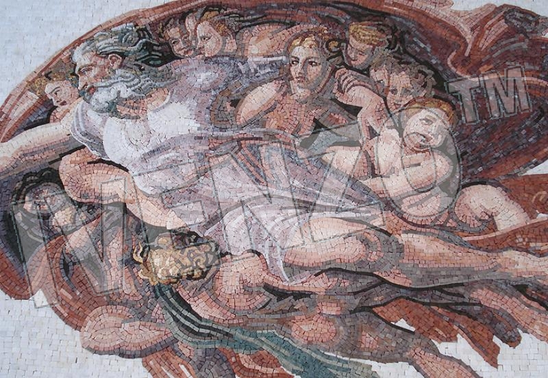 Mozaïek FK082 Details Michelangelo Schepping van Adam 4