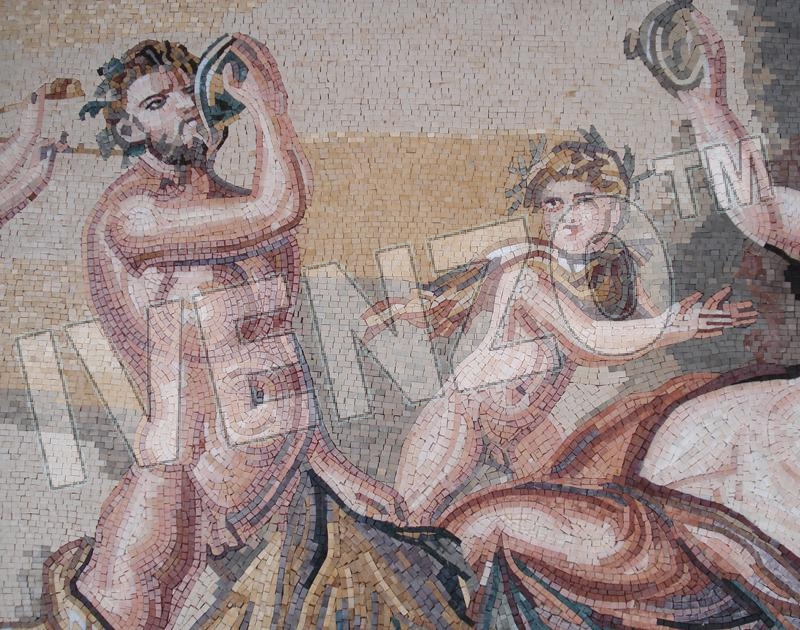 Mozaïek FK083 Details Heracles en Dionysus 2