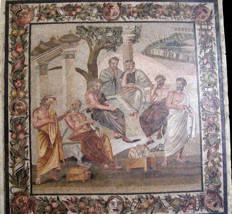Mozaïek FK097 Details Platon en de Academie van Athene 3