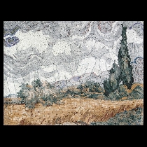 Mozaïek Van Gogh: Korenveld met cypressen