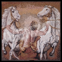 Mozaïek Man met paarden